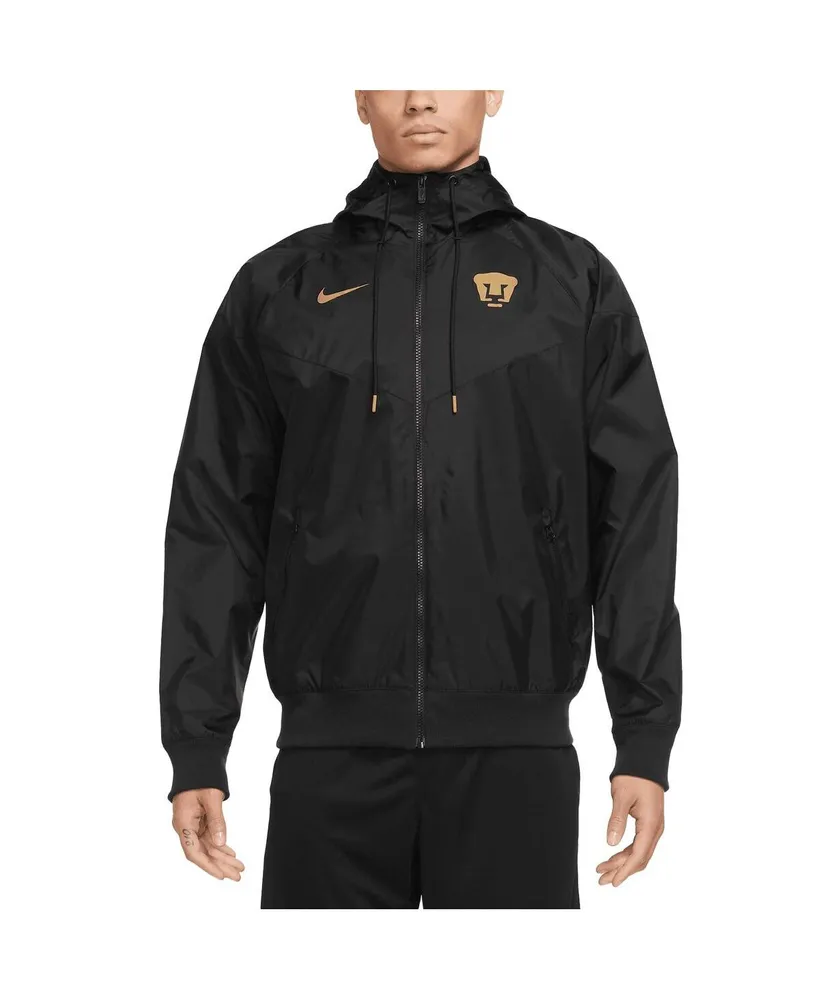 Men's Nike Black Pumas Windrunner Raglan Full-Zip Jacket
