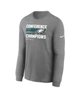 Men's Nike Charcoal Philadelphia Eagles 2022 Nfc Champions Locker Room Trophy Collection Long Sleeve T-shirt