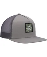 Big Boys and Girls Rvca Gray Atw Print Trucker Snapback Hat