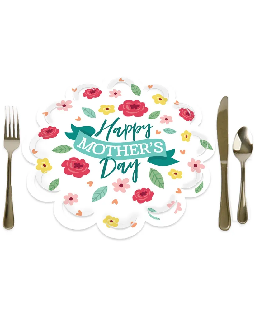 Big Dot of Happiness Colorful Floral Happy Mother's Day - We Love Mom Party  Circle Sticker Labels - 24 Count