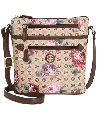 Giani Bernini Signature Floral North South Small Crossbody, Created for Macy's