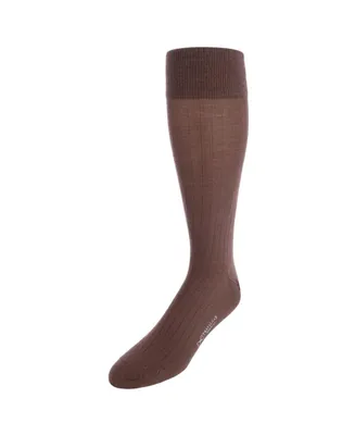 Trafalgar Men's Sutton Fine Merino Wool Solid Color Ribbed Socks