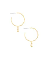 Ettika Delicate Cubic Zirconia Charm Hoop Earrings