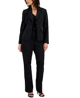 Le Suit Women's Striped Belted Pantsuit, Regular & Petite Sizes