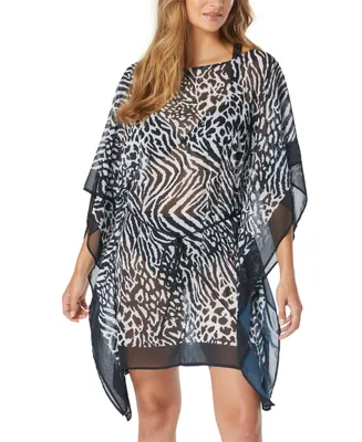 Coco Reef Women's Printed Contours Tie-Waist Caftan Cover-Up