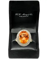 Effy Citrine (9-1/3 ct. t.w.) & Diamond (1 Halo Ring 14k Gold