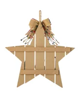 Glitzhome 19.25" L Patriotic, Americana Wooden Star Door Hanger