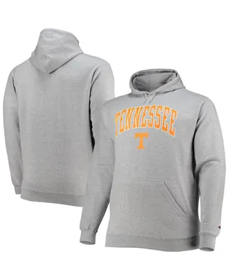 Men's Champion Heather Gray Tennessee Volunteers Big and Tall Arch Over Logo Powerblend Pullover Hoodie