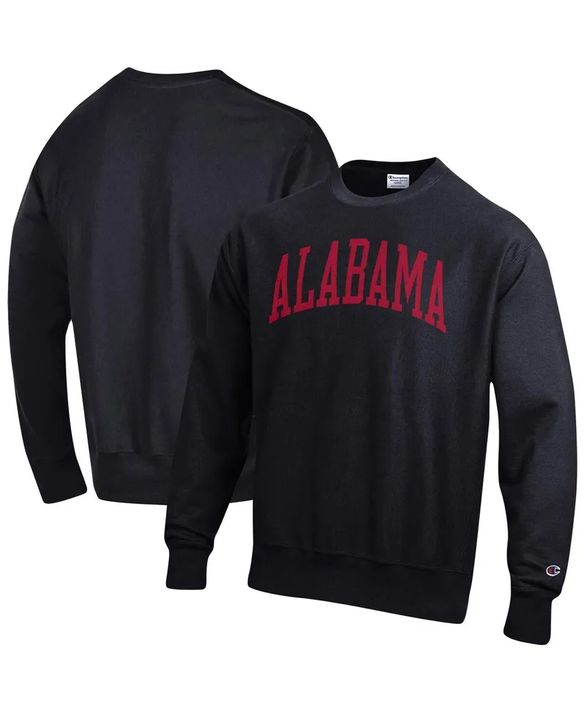 Men's Champion Black Alabama Crimson Tide Arch Reverse Weave Pullover Sweatshirt
