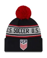 Men's New Era Navy Usmnt Repeat Cuffed Knit Hat with Pom