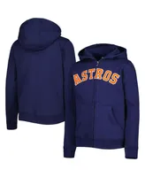 Big Boys Navy Houston Astros Wordmark Full-Zip Fleece Hoodie