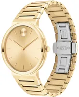 Movado Men's Bold Horizon Swiss Quartz Ionic Plated Light Gold-Tone Steel Watch 40mm - Gold