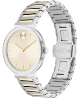 Movado Women's Bold Horizon Swiss Quartz Two Tone Stainless Steel Watch 34mm