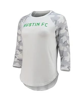 Women's Concepts Sport White, Gray Austin Fc Composite 3/4-Sleeve Raglan Top