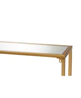 Baxton Studio Alessa Modern and Contemporary Glam 59.9" Finished Metal and Mirrored Glass Console Table - Gold