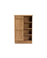 Baxton Studio Eren Modern and Contemporary Farmhouse 48.5" Natural Finished Wood 1-Door Shoe Cabinet