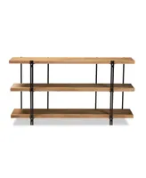 Baxton Studio Tarah Modern 60" Rustic and Industrial Finished Wood and Finished Metal Console Table