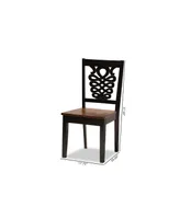 Baxton Studio Gervais Modern and Contemporary Transitional 2-Piece Two-Tone Dark and Finished Wood Dining Chair Set