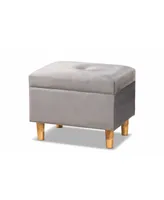 Baxton Studio Elias Modern and Contemporary Velvet Fabric Upholstered and Finished Wood Storage Ottoman