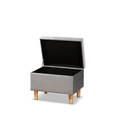 Baxton Studio Elias Modern and Contemporary Velvet Fabric Upholstered Finished Wood Storage Ottoman