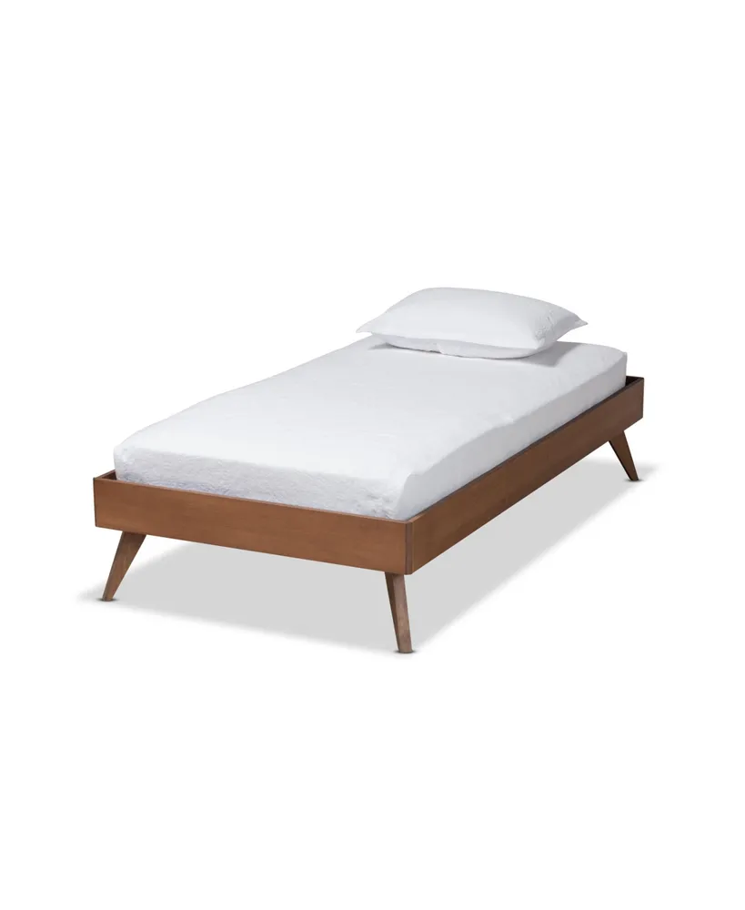 Baxton Studio Lissette Mid-Century Modern Twin Size Finished Wood Platform Bed Frame