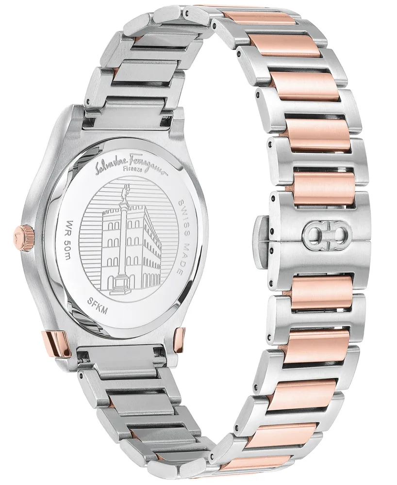 Salvatore Ferragamo Men's Swiss Gancini Two-Tone Stainless Steel Bracelet Watch 41mm