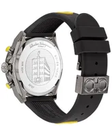Salvatore Ferragamo Men's Swiss Chronograph Urban & Black Silicone Strap Watch 43mm