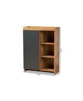 Baxton Studio Caspian Modern and Contemporary 43.3" Two-Tone and Finished Wood Shoe Cabinet