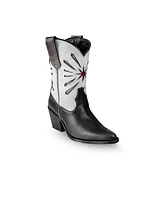 Bala Di Gala Women's Italian Western White Premium Leather Boots Fireworks by