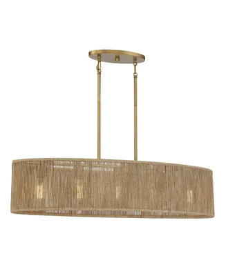 Savoy House Ashe 5-Light Oval Chandelier in Warm Brass and Rope