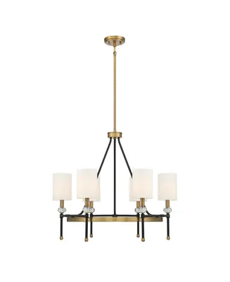 Savoy House Tivoli 6-Light Chandelier in Matte Black with Warm Brass Accents