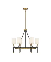 Savoy House Tivoli 6-Light Chandelier in Matte Black with Warm Brass Accents