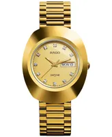 Rado Men's Swiss Original DiaStar Gold-Tone Stainless Steel Bracelet Watch 35mm