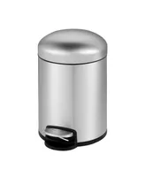 Mega Casa 1.32 Gal./5 Liter Stainless Steel Round Step-on Trash Can for Bathroom and Office