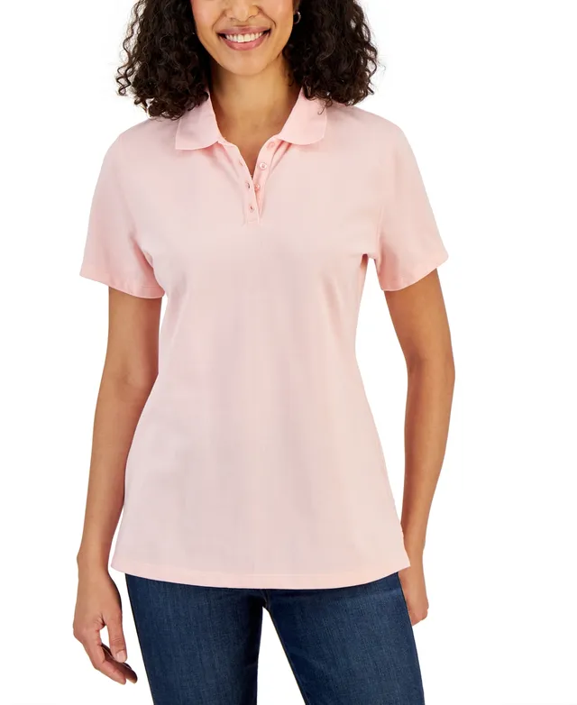 Karen Scott Cotton Short Sleeve Polo Shirt, Created for Macy's