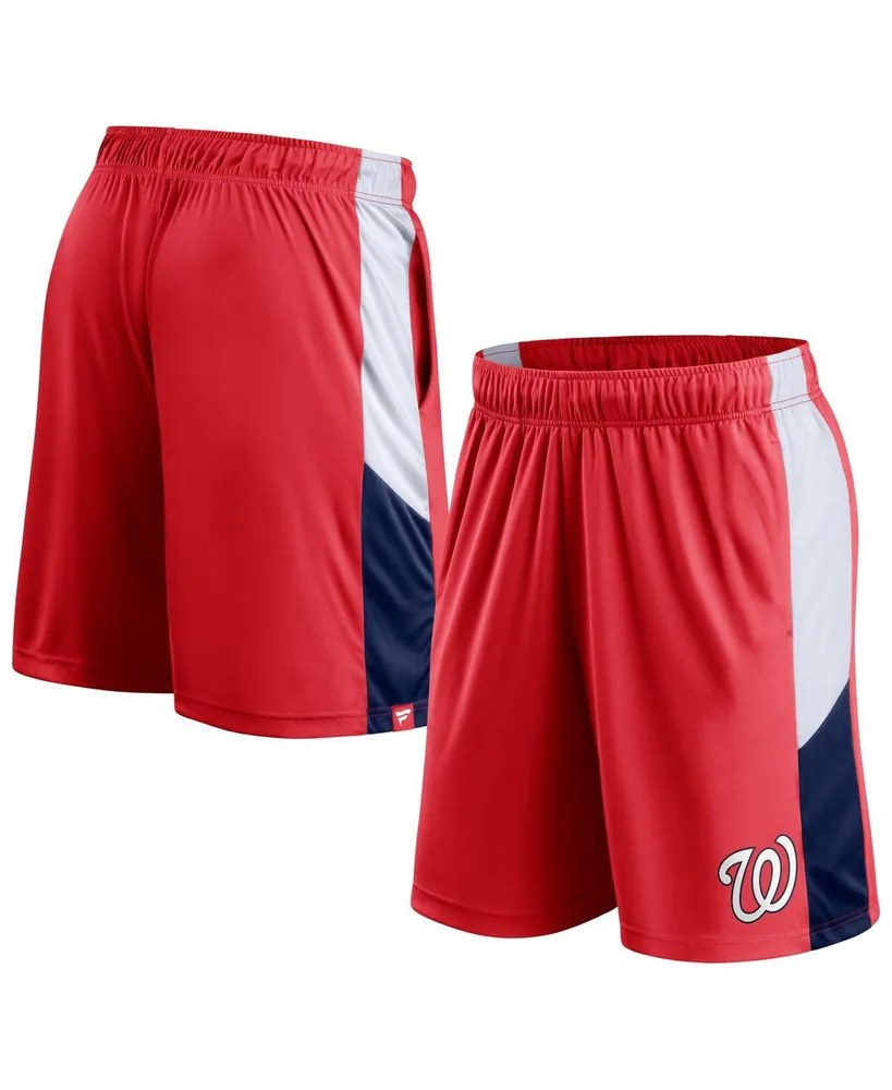 Men's Fanatics Red Washington Nationals Champion Rush Color Block Shorts