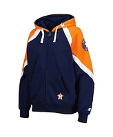 Women's Starter Navy, Orange Houston Astros Hail Mary Full-Zip Hoodie