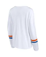 Women's Fanatics White Florida Gators Retro Power Striped Long Sleeve T-shirt