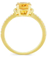 Citrine (1-5/8 ct. t.w.) & Diamond (1/8 ct. t.w.) Ring in 14k Gold