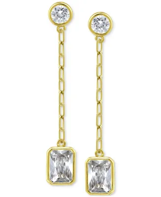 Giani Bernini Cubic Zirconia Chain Drop Earrings, Created for Macy's