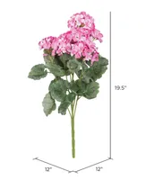 Vickerman 19.5" Artificial Light Pink Geranium Bush