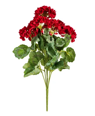 Vickerman 19.5" Artificial Red Geranium Bush