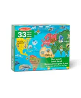 Melissa & Doug World Map Jumbo Jigsaw Floor Puzzle with 33 Pieces