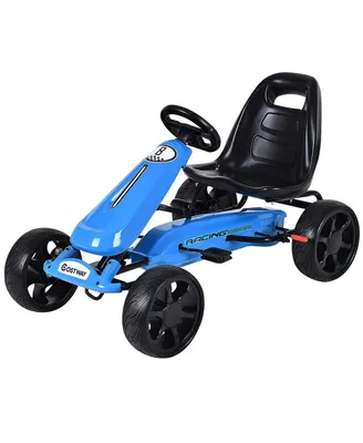 Costway Xmas Gift Go Kart Kids Ride On Car Pedal Powered Car 4 Wheel Racer Toy Stealth Outdoor