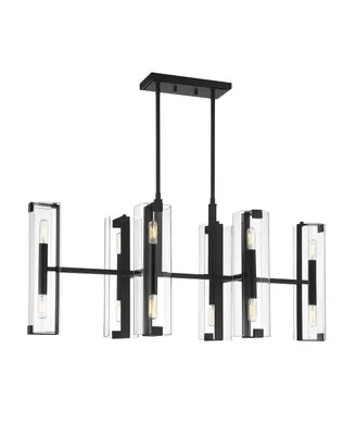 Savoy House Winfield 12-Light Linear Chandelier in Matte Black