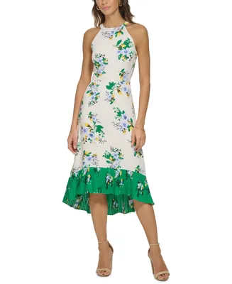 kensie Floral-Print Halter Dress