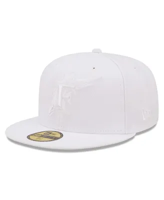 Men's New Era Miami Marlins White on White 59FIFTY Fitted Hat