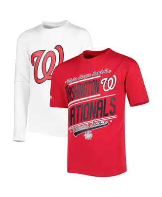 Big Boys and Girls Stitches Red, White Washington Nationals Combo T-shirt Set