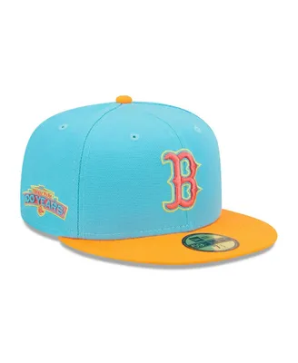 Men's New Era Blue and Orange Boston Red Sox Vice Highlighter 59FIFTY Fitted Hat