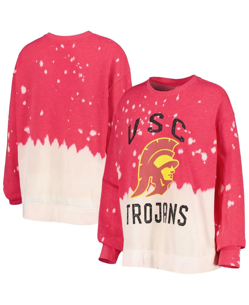 Women's Gameday Couture Cardinal Usc Trojans Twice As Nice Faded Dip-Dye Pullover Sweatshirt